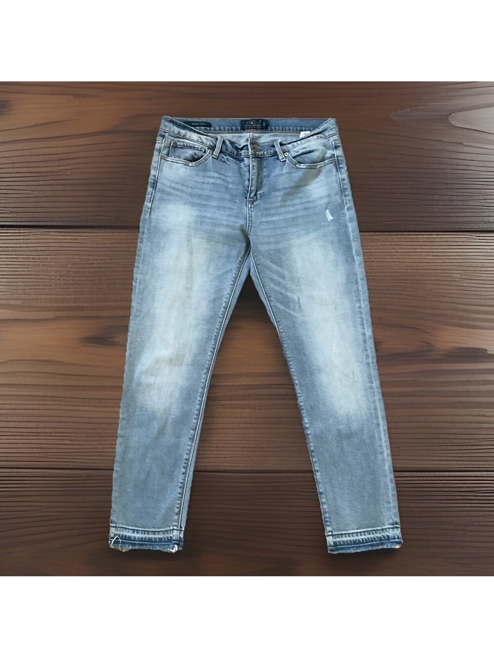 Lucky Brand Brooke Capri Womens Distressed Jeans Mid Rise Medium Wash Blue 8/29